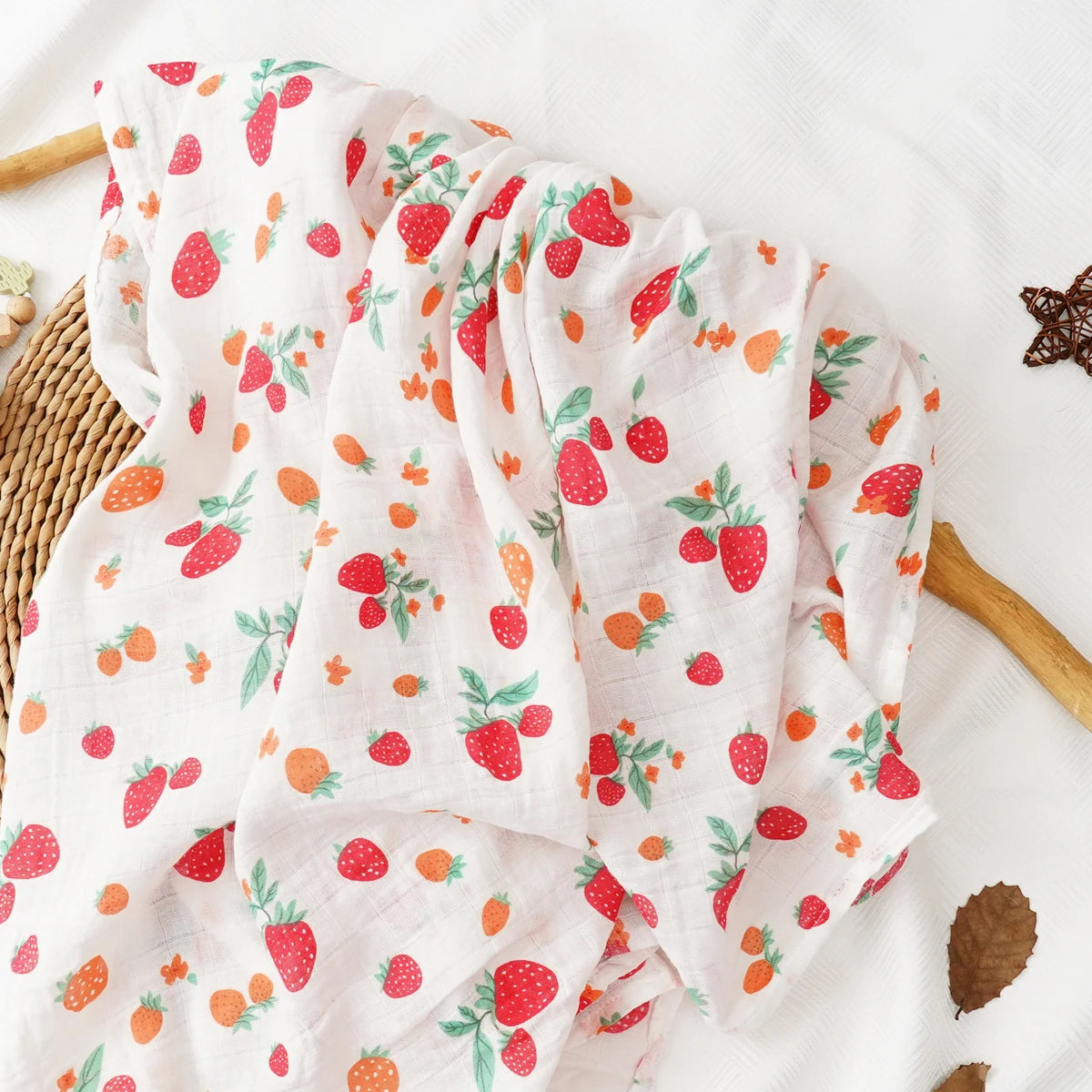 Extra Large Strawberry Cotton Muslin