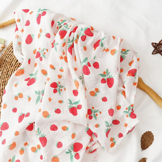 Extra Large Strawberry Cotton Muslin