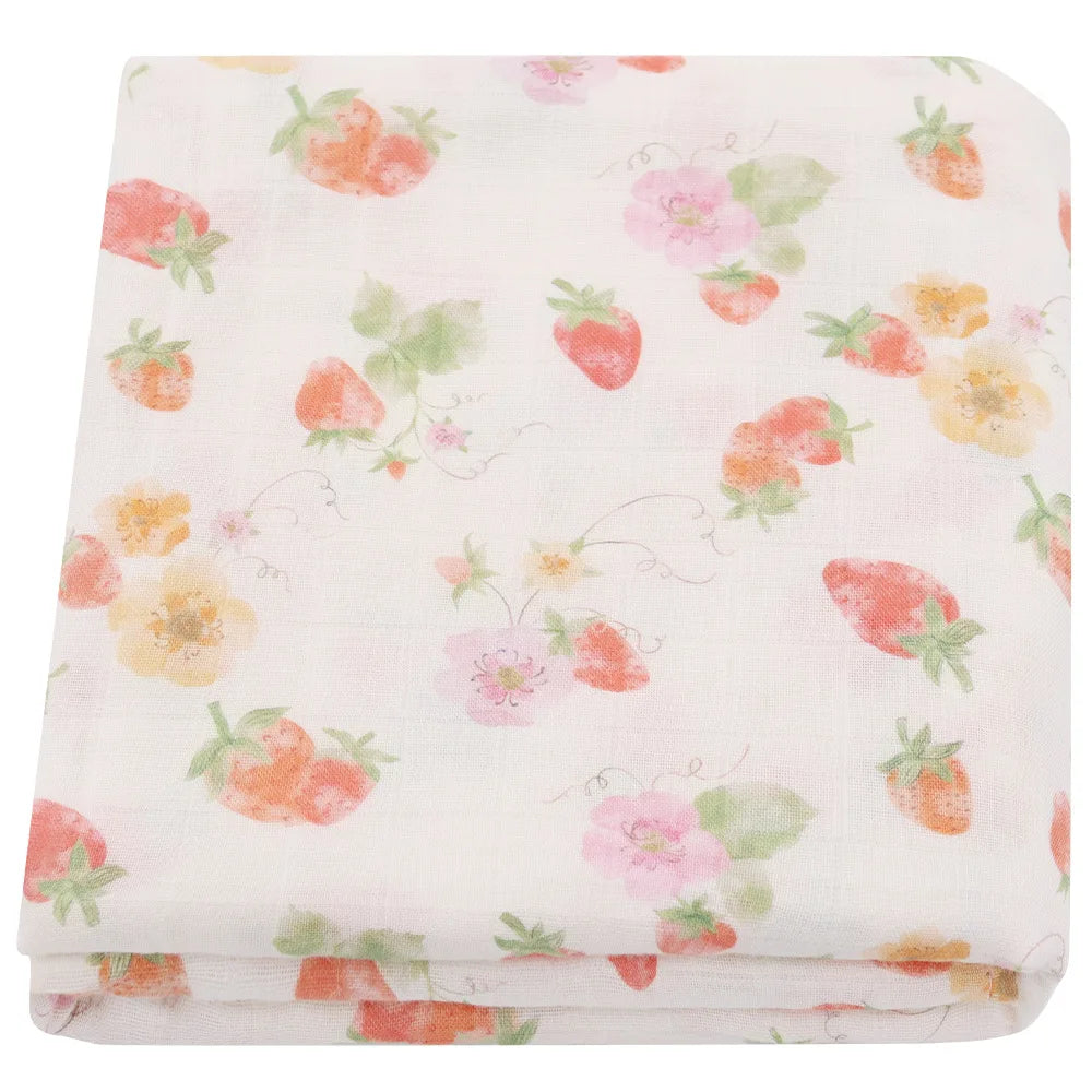 Extra Large Strawberry Bamboo Muslin