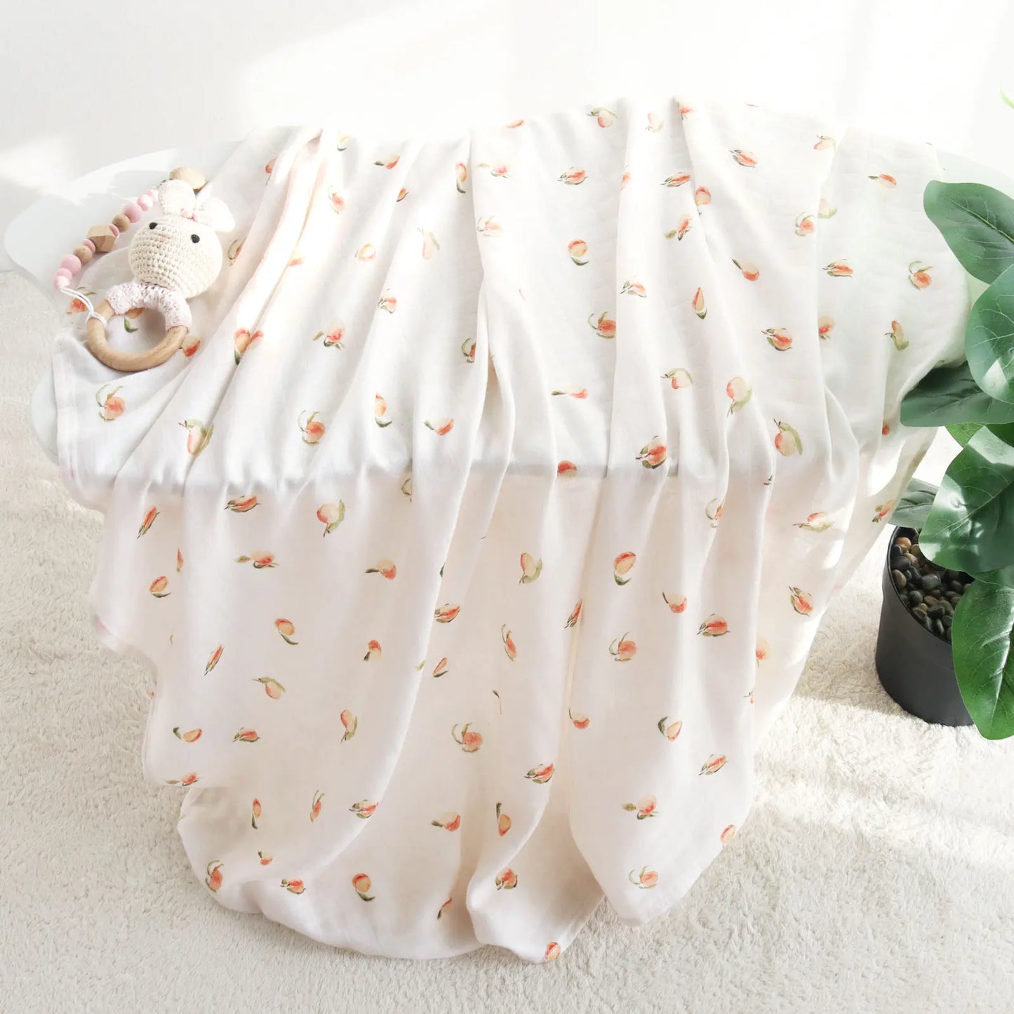 Extra Large Peach Bamboo Muslin