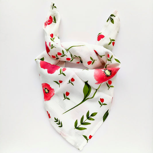 Poppy Bamboo Muslin Square