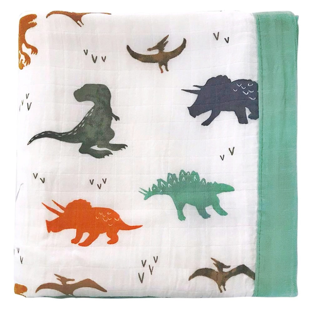 Six Layer Dino Bamboo Blanket