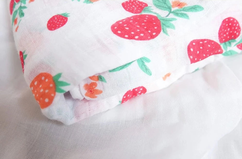 Extra Large Strawberry Cotton Muslin