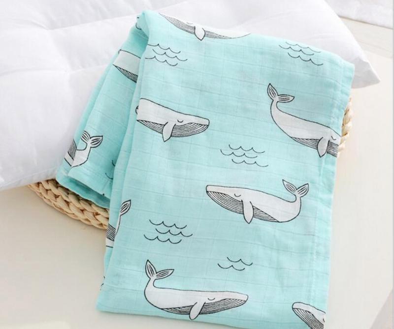 Extra Large Whale Bamboo Muslin