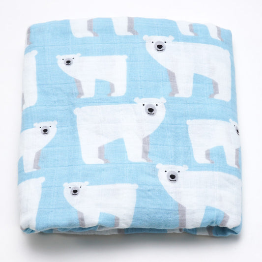 Organic Extra Large Polar Bear Cotton Muslin