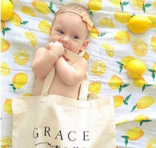 Extra Large Lemon Bamboo Muslin