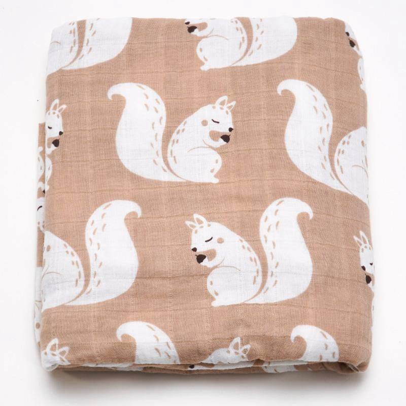 Organic Extra Large Squirrel Cotton Muslin