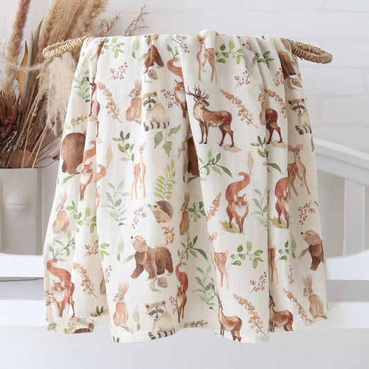 Extra Large Woodland Bamboo Muslin