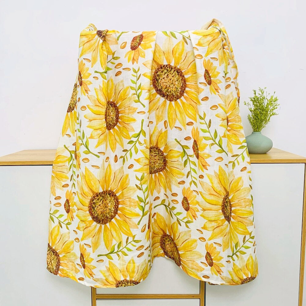 Extra Large Sunflower Bamboo Muslin