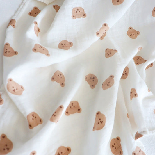 Organic Extra Large Bear Cotton Muslin