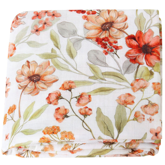 Extra Large Floral Bamboo Muslin