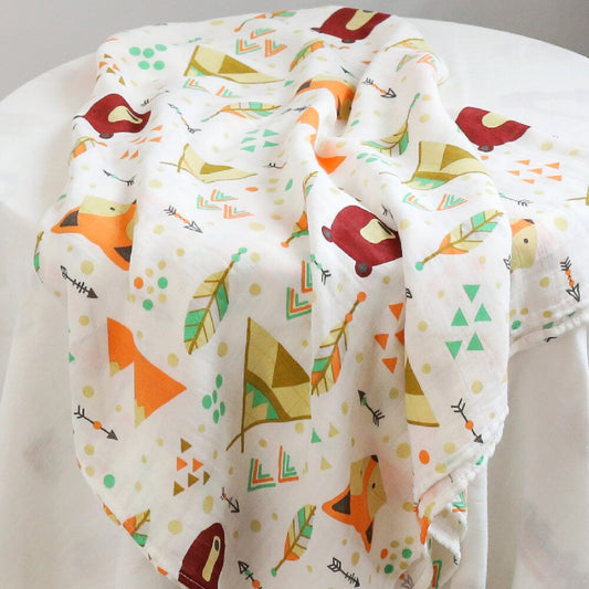 Extra Large Fox + Bear Cotton Muslin
