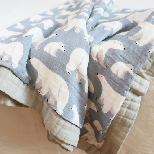 Four Layer Polar Bear Bamboo Blanket