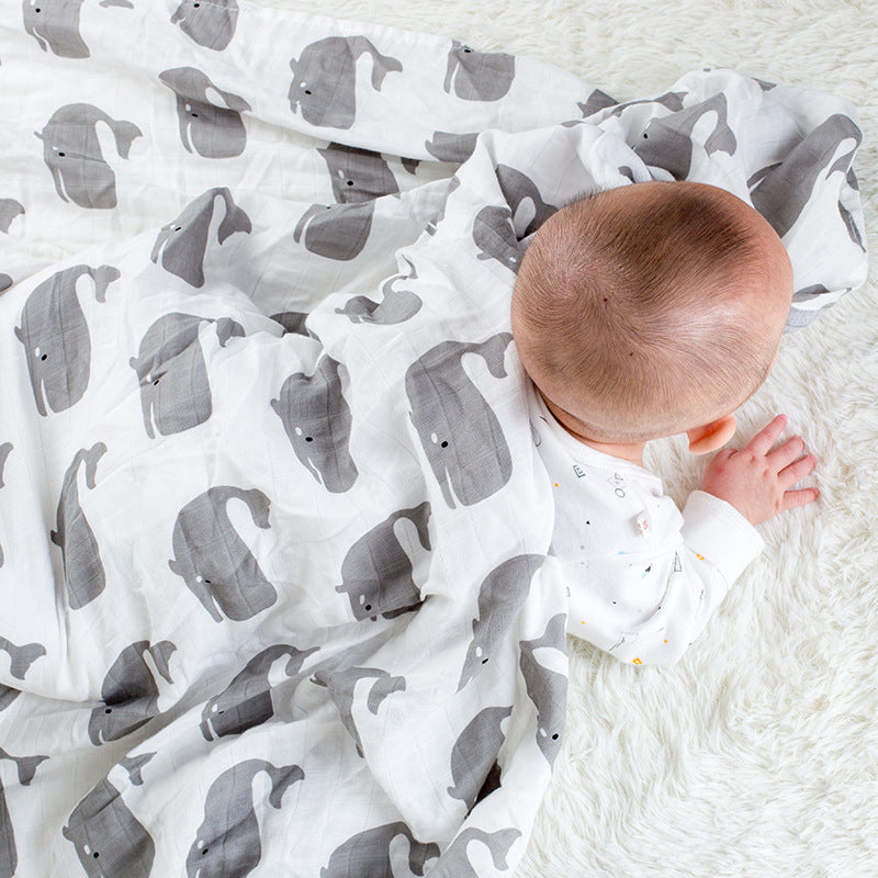 Four Layer Organic Cotton Whale Blanket