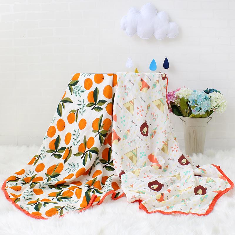 Four Layer Orange Cotton Blanket