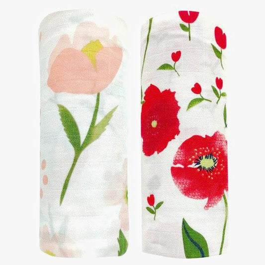 2 Pack Extra Large Poppy Bamboo Muslins