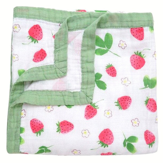 Four Layer Strawberry Bamboo Blanket