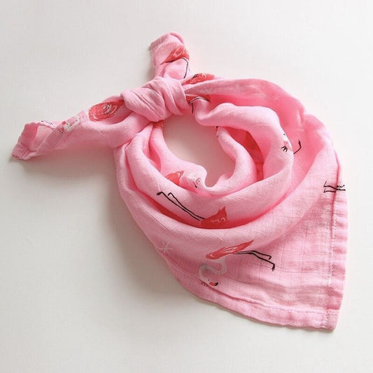 Flamingo Bamboo Muslin Square