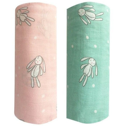 2 Pack Extra Large Bunny Bamboo Muslins