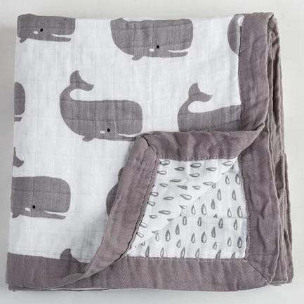 Four Layer Organic Cotton Whale Blanket