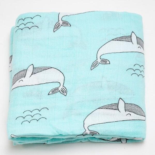 Extra Large Whale Bamboo Muslin