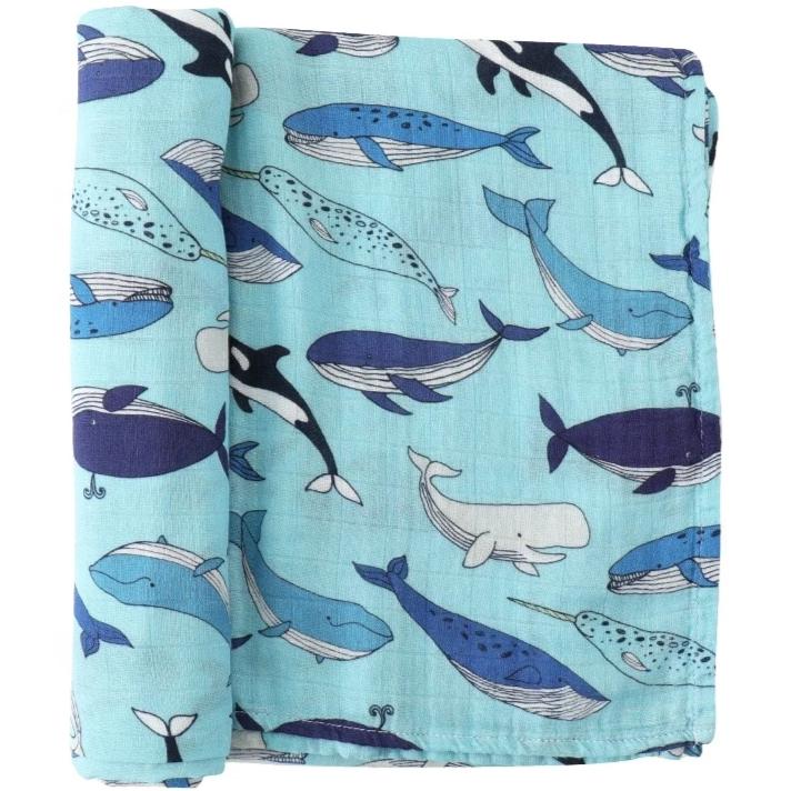 Extra Large Whale Bamboo Muslin